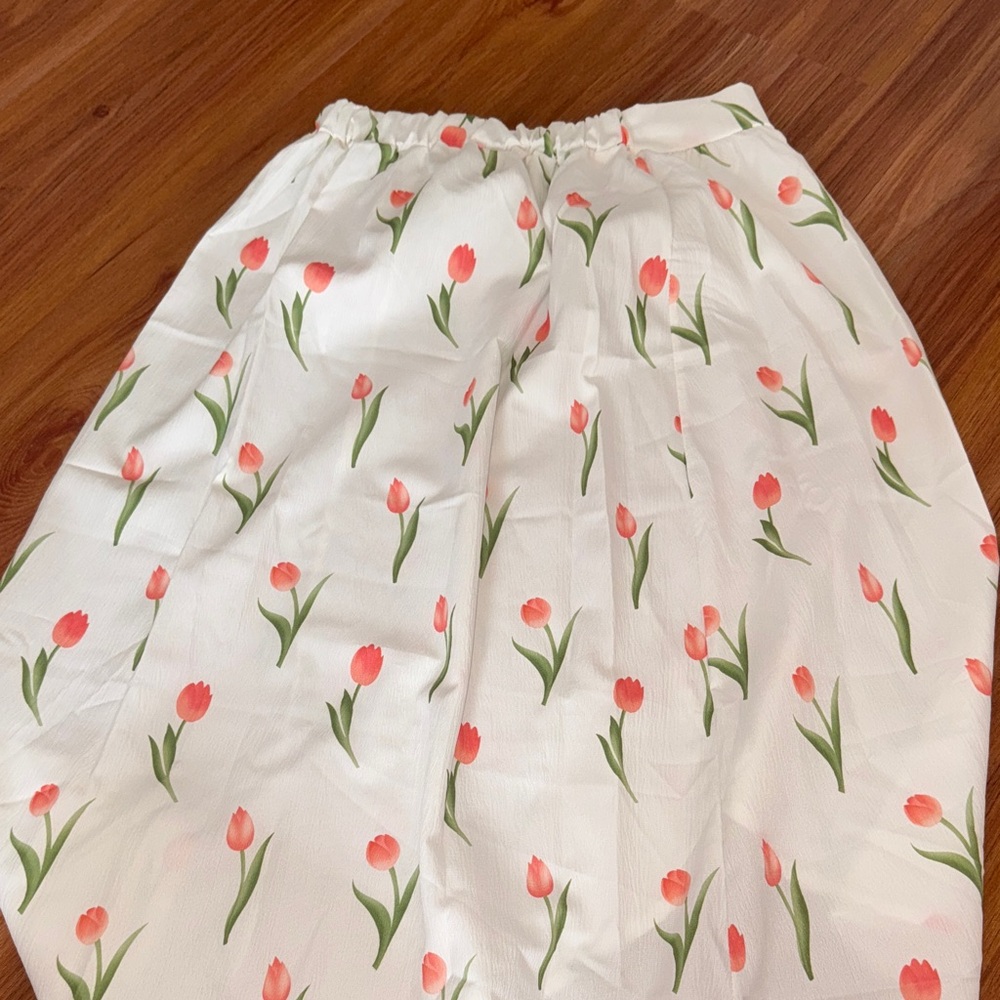 Floral Tulip Print Skirt